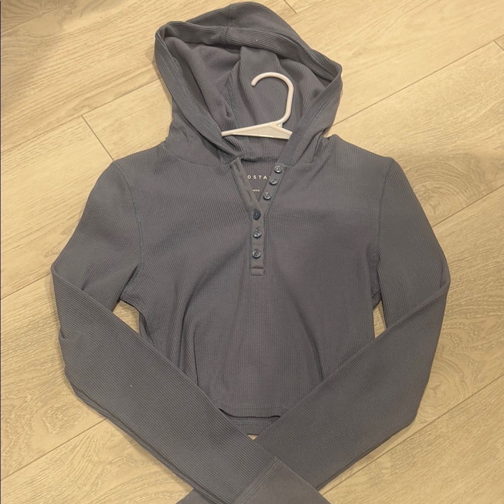 Aeropostale Gray Fitted Crop Hoodie